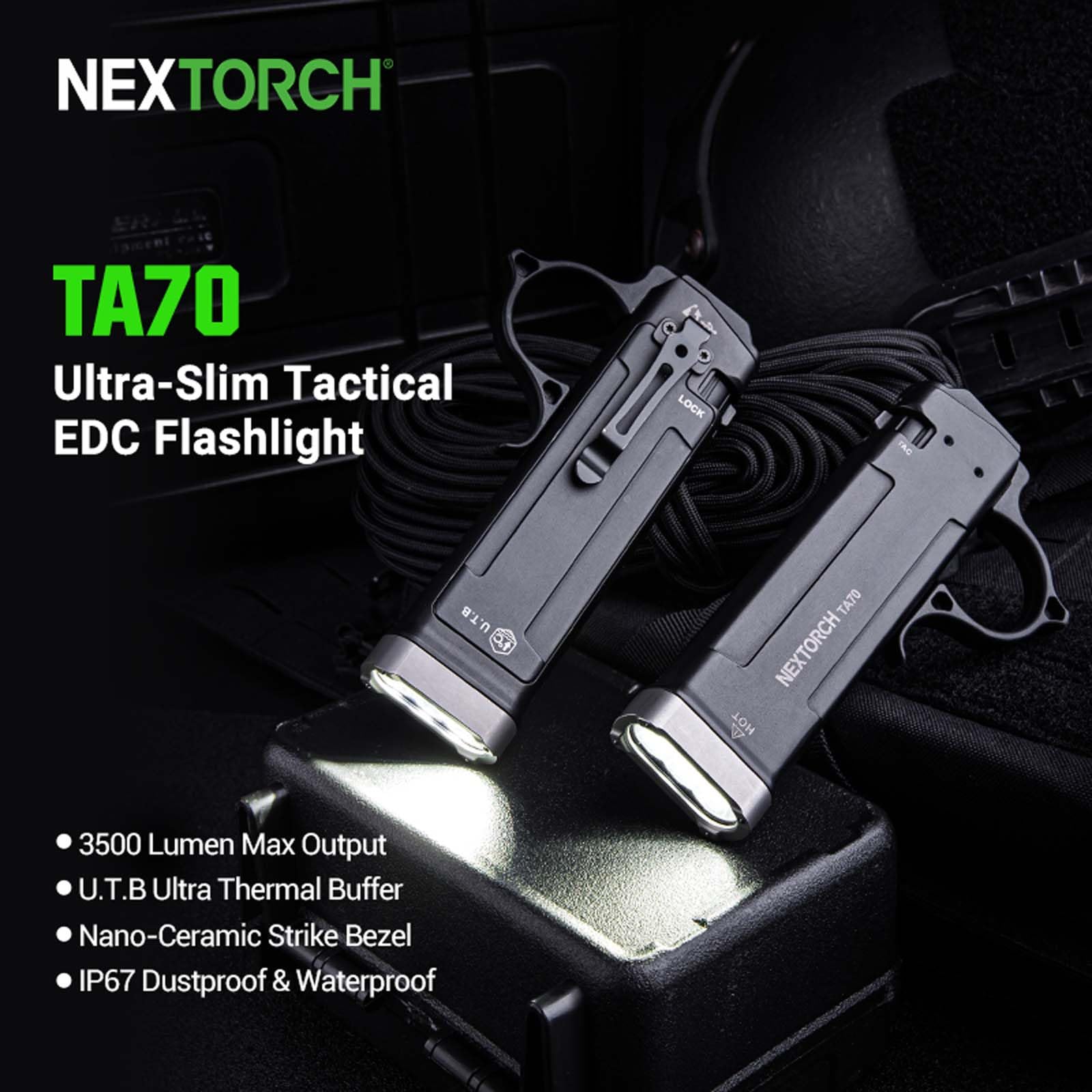 Nextorch TA70 beam distance 220m shows long range visibility for outdoor searches.