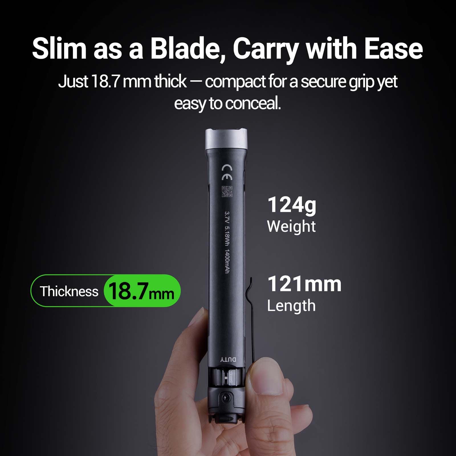 Nextorch TA70 detachable tactical ring close-up shows secure grip and hands-free access.