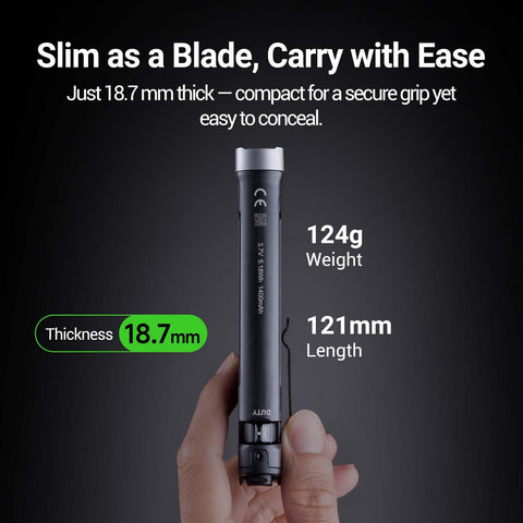 Nextorch TA70 detachable tactical ring close-up shows secure grip and hands-free access.