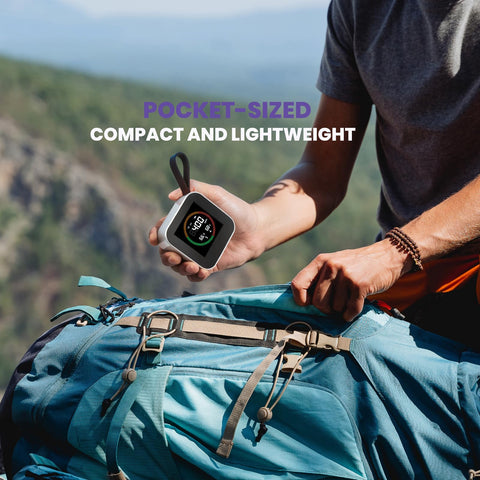 USB-C rechargeable battery keeps the device ready for long trips.