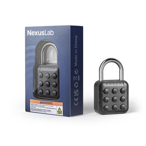 NexusLab digital padlock IP67 weatherproof for outdoor gates and lockers.