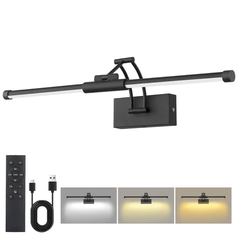 Neymlya 24-inch wireless picture light mounted to wall for gallery-grade art illumination