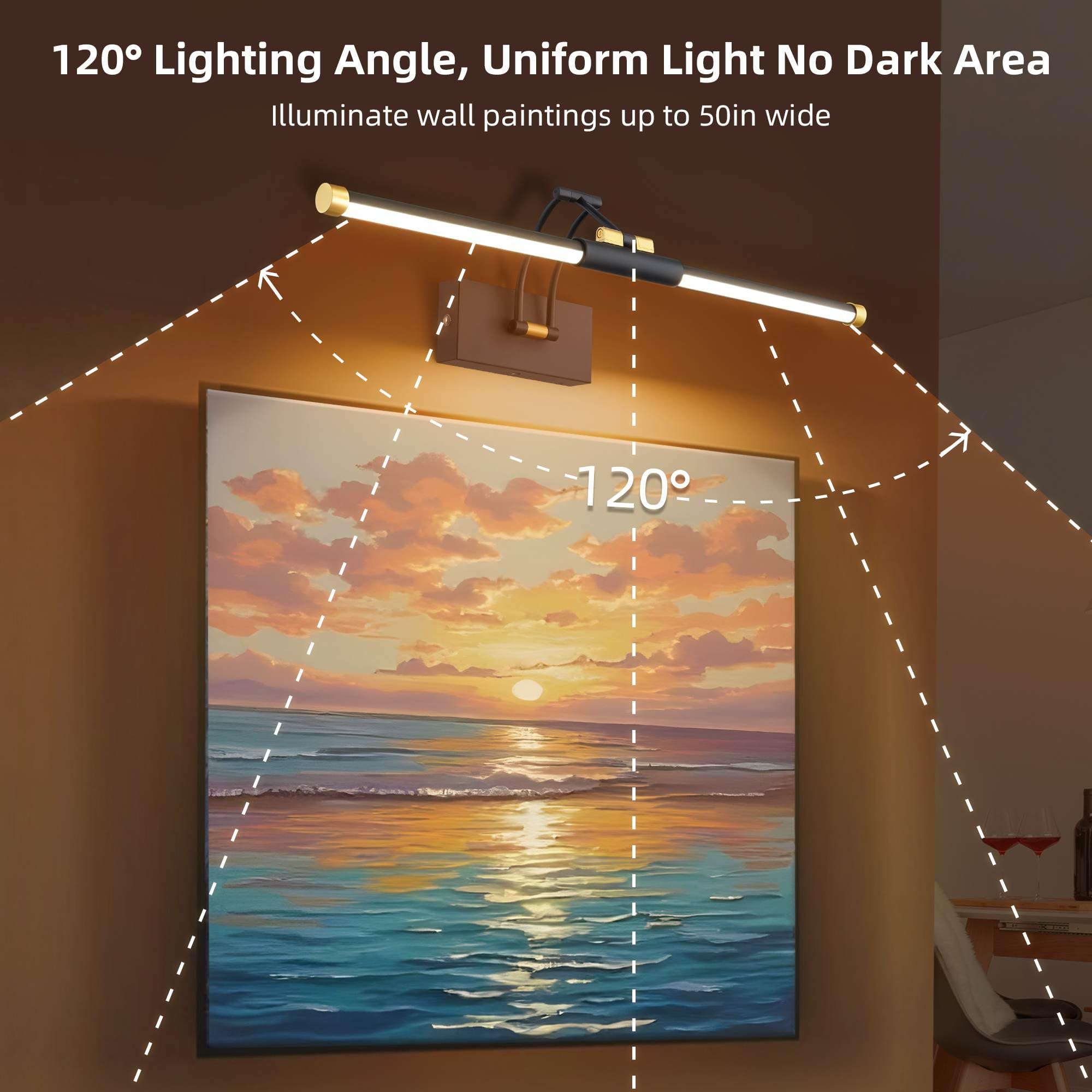 Neymlya acrylic lampshade delivers soft, even lighting across framed art.