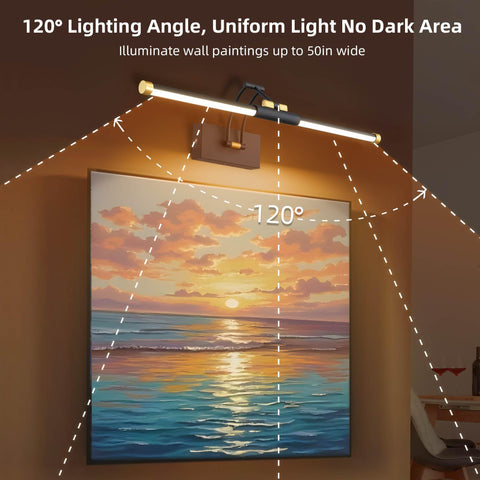 Neymlya acrylic lampshade delivers soft, even lighting across framed art.