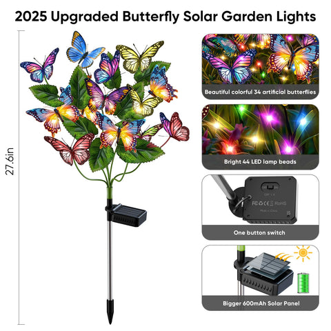 NFEVER butterfly garden decor creates a lively, magical glow for patios and pathways