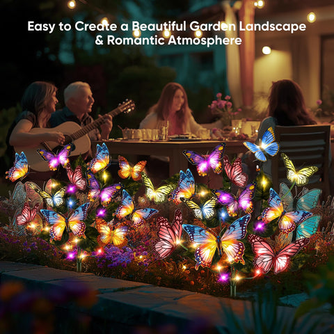 NFEVER butterfly lights flutter on leaves, brightening pathways and patios.