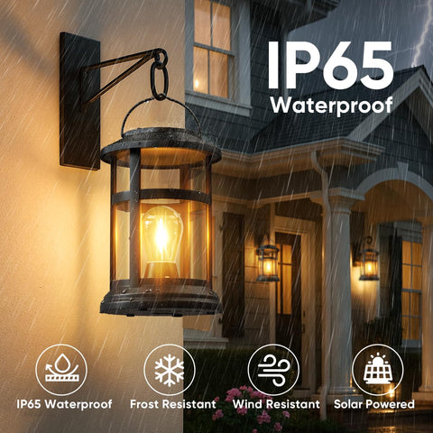 NFEVER IP65 waterproof lantern withstands rain for year-round use.