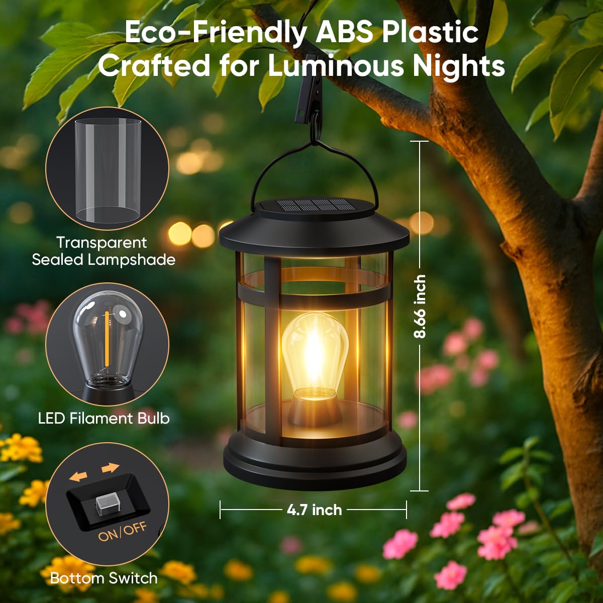 NFEVER warm-led bulb lantern for cozy evening illumination.
