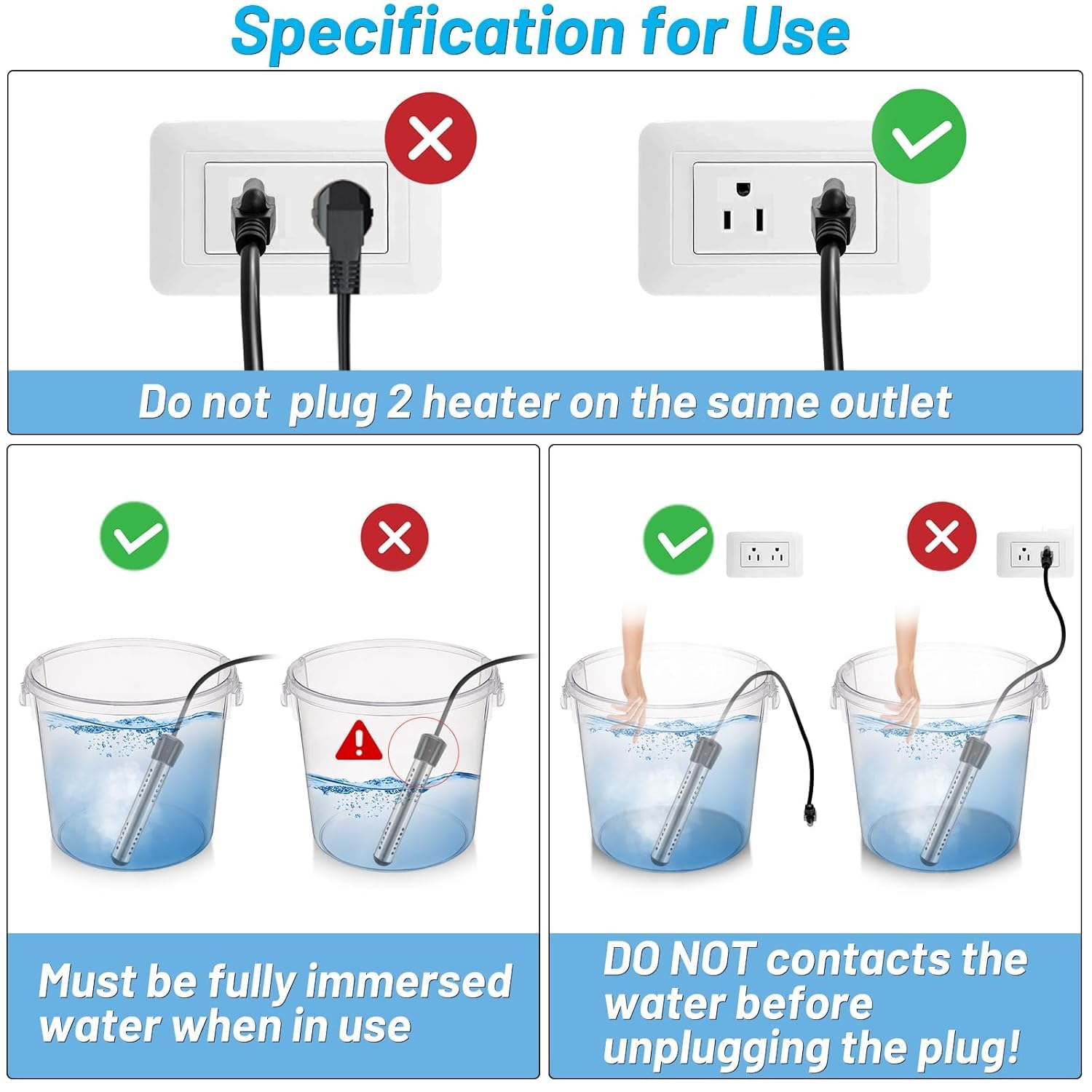 NiaoChao immersion heater package includes thermometer and accessories.