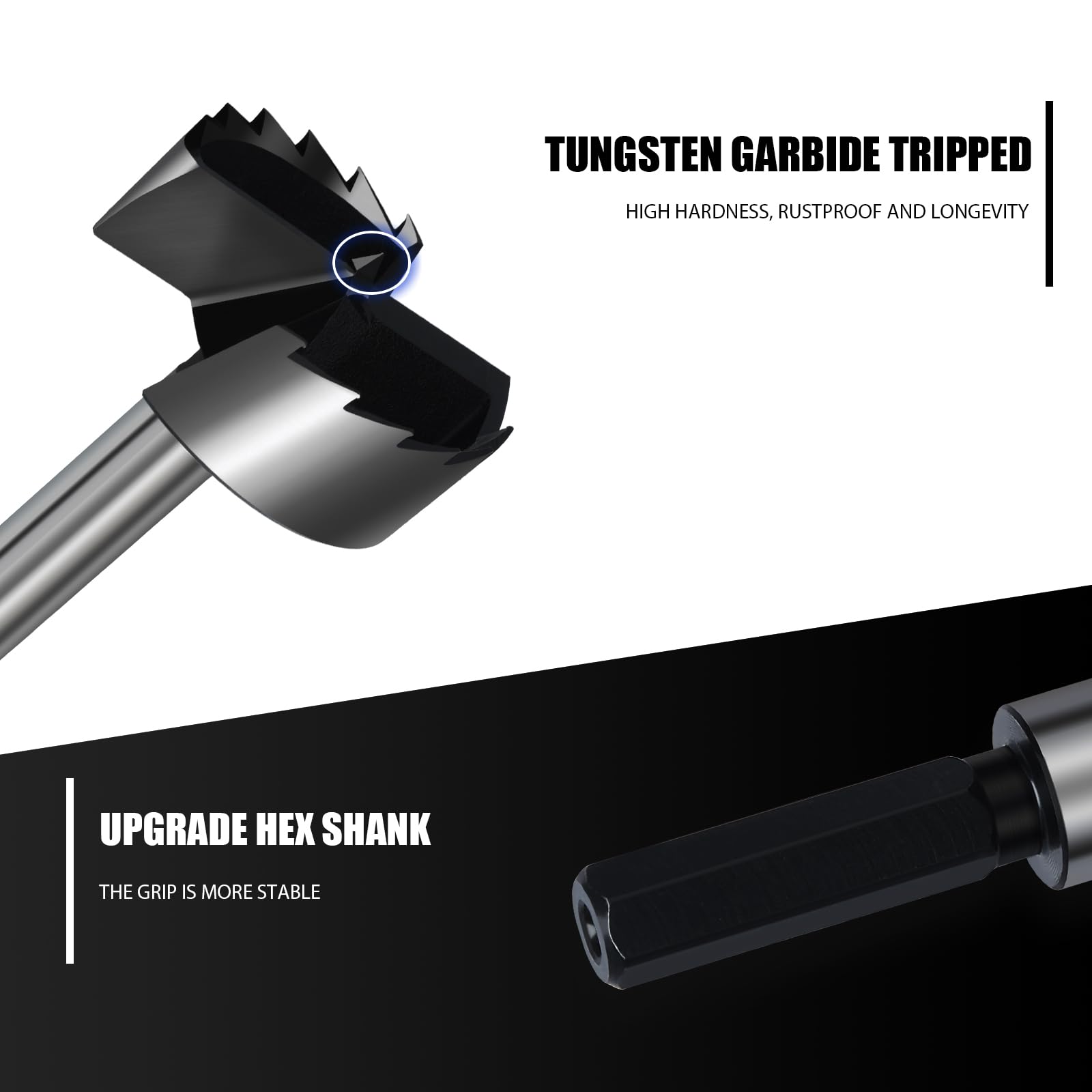 NIBBLAX 4in Forstner bit hex shank fits compatible drills with strong grip.