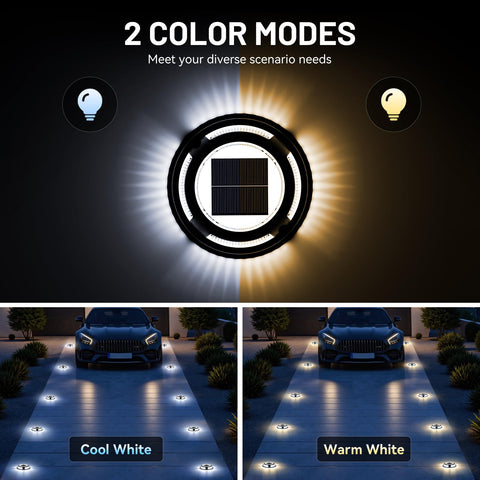 Nibuuecer driveway light with dual-color mode for versatile outdoor ambience.