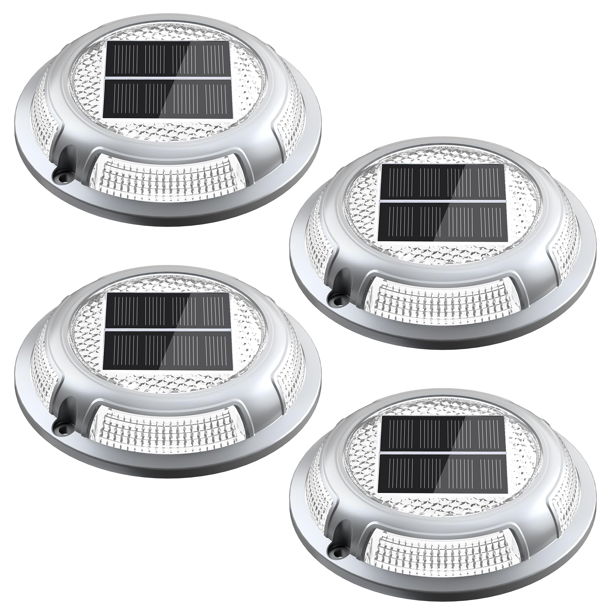 Nibuuecer solar driveway light installed on a driveway, providing durable drive-over safety for cars and trucks.