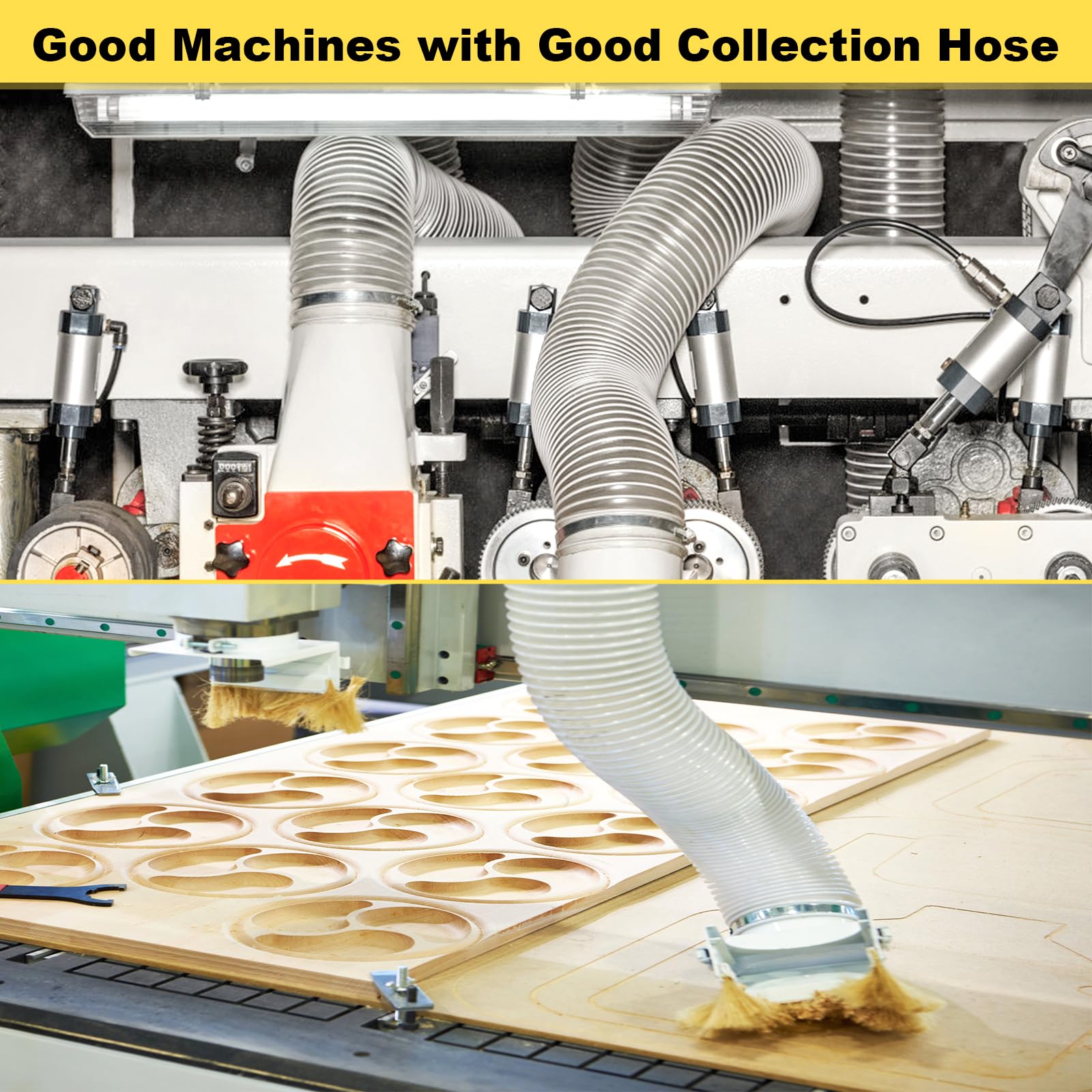 Nicalas durable dust collection hose supports high-demand shop tasks.
