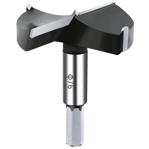 NICAVKIT 3-inch carbide forstner bit drilling 76mm holes in hardwood