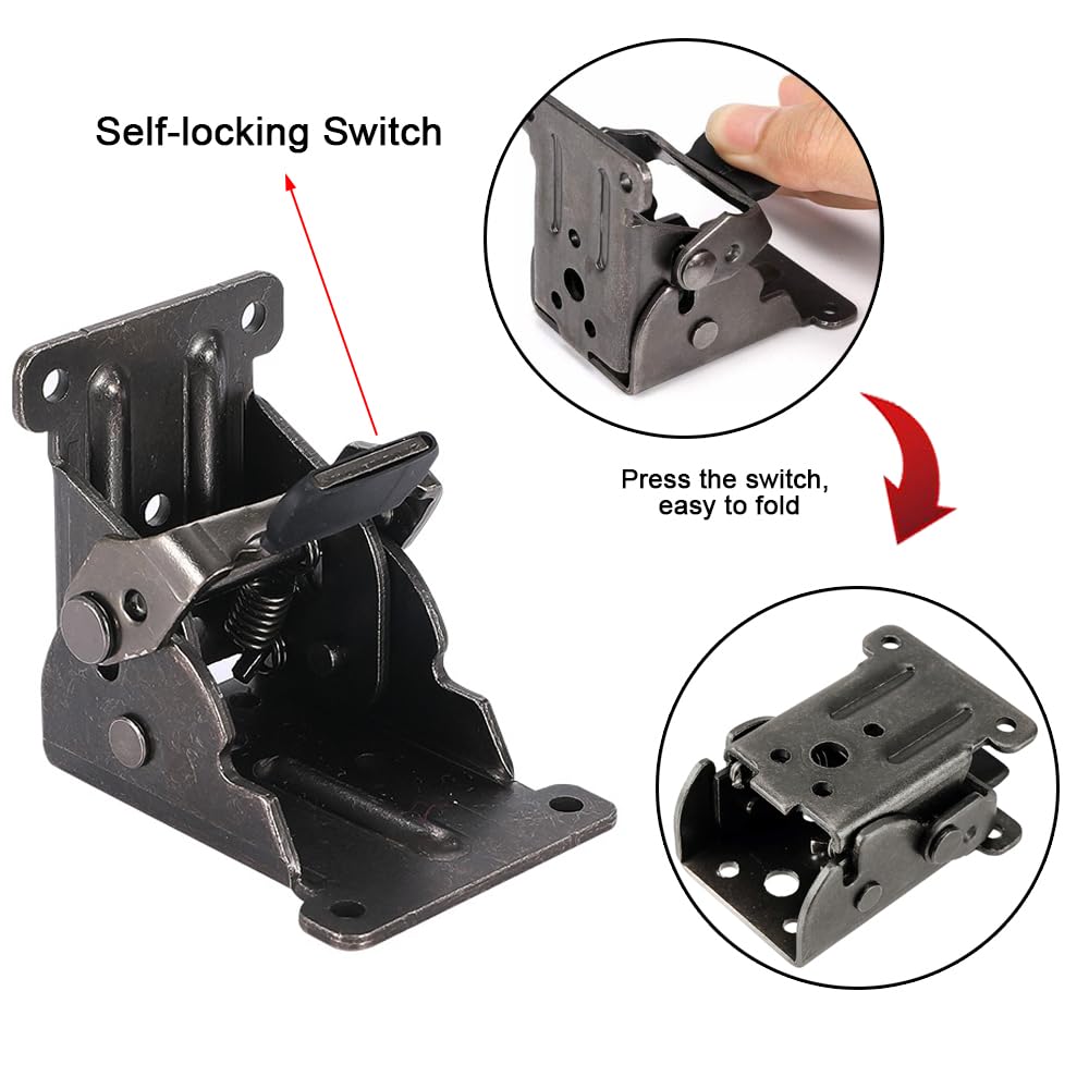 NICAVKIT heavy-duty folding bracket supports up to 500 lbs in 90-degree position