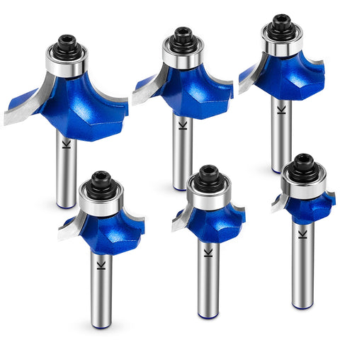 NICAVKIT roundover bit with 1/8 in radius for clean edge finishing.