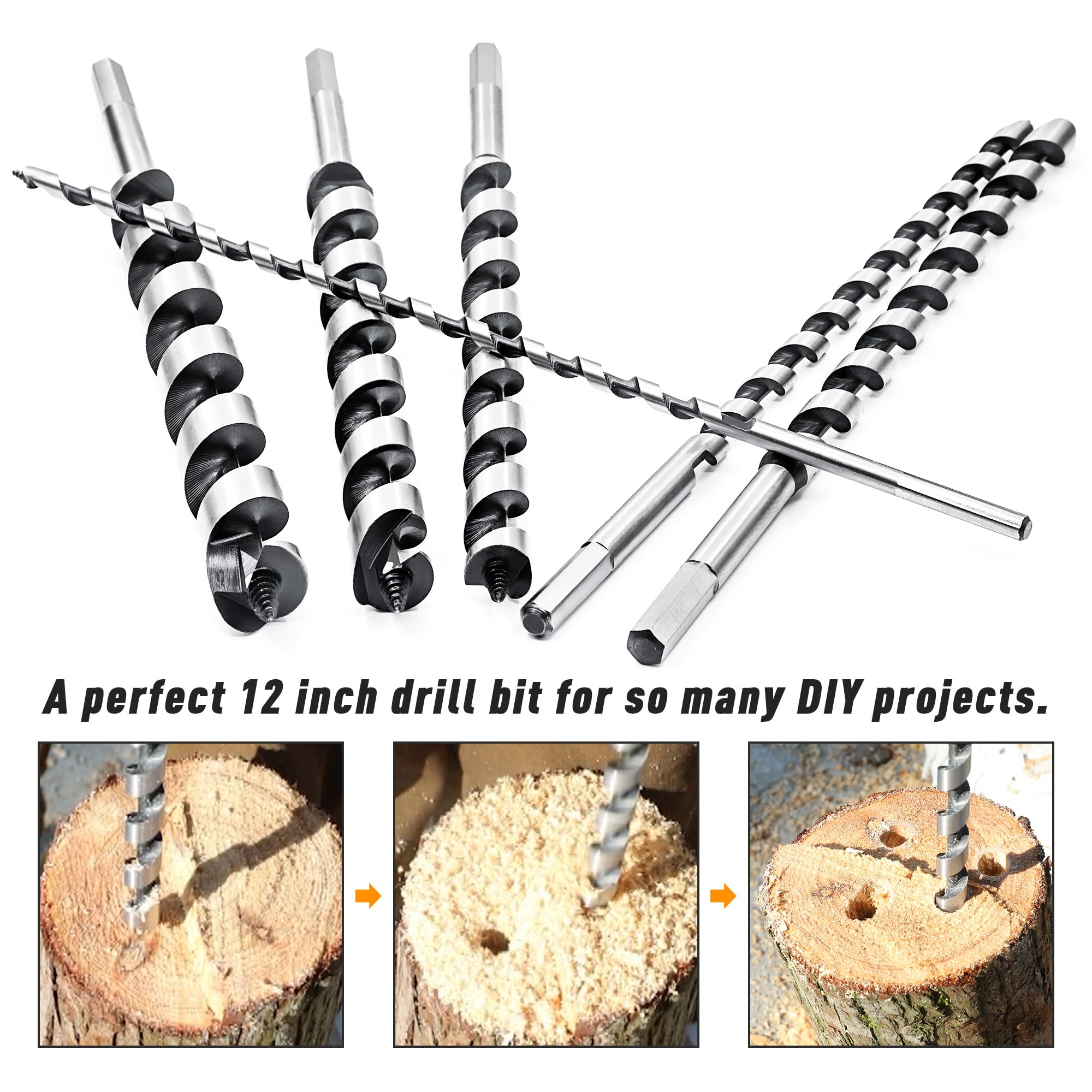 NICAVKIT self-feeding wood auger guides quick drilling.