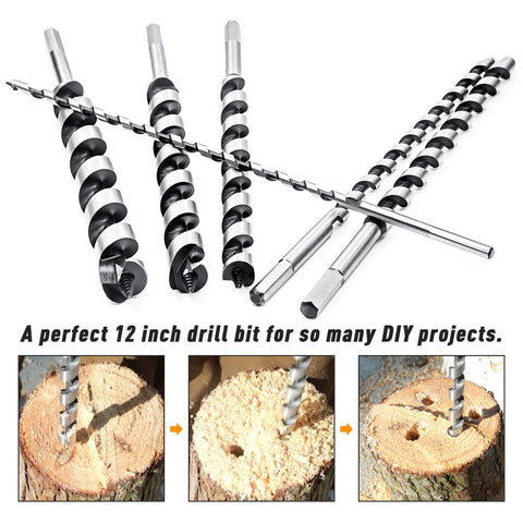 NICAVKIT self-feeding wood auger guides quick drilling.