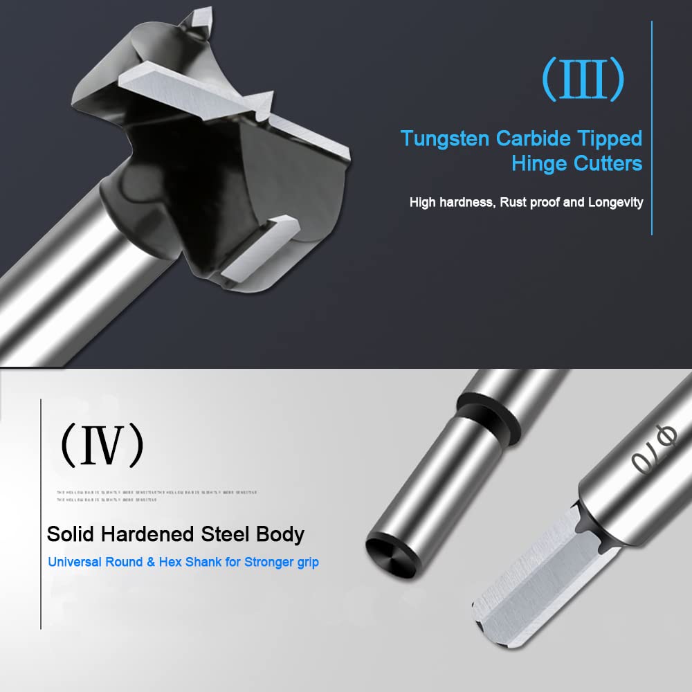 NICAVKIT tungsten carbide tipped forstner bit yields smooth holes
