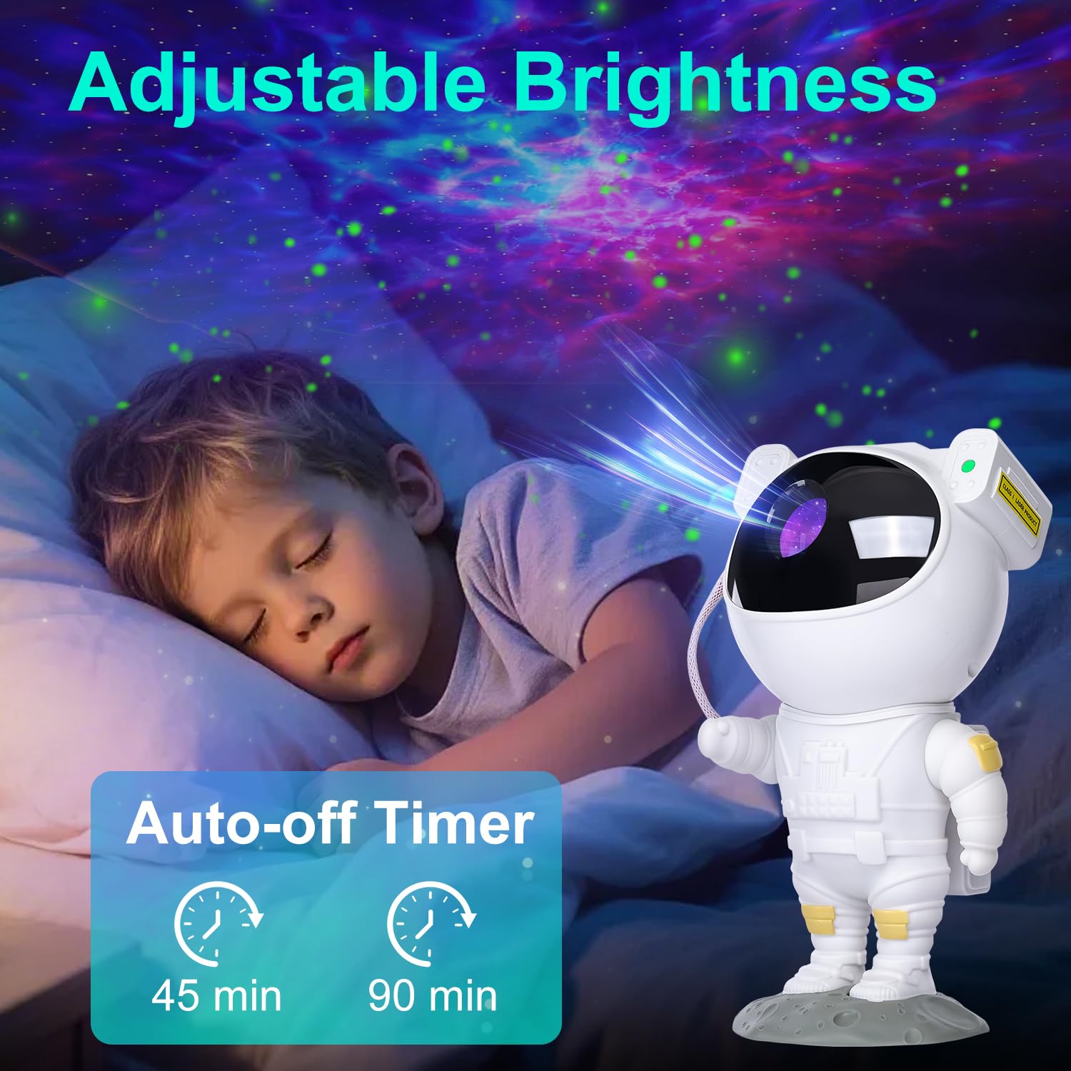 NICAYET Star Projector remote control simplifies brightness, pattern, and speed adjustments.