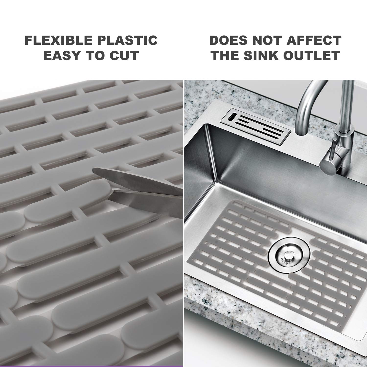 Nice Day dishwasher-safe silicone sink mat for easy cleaning.