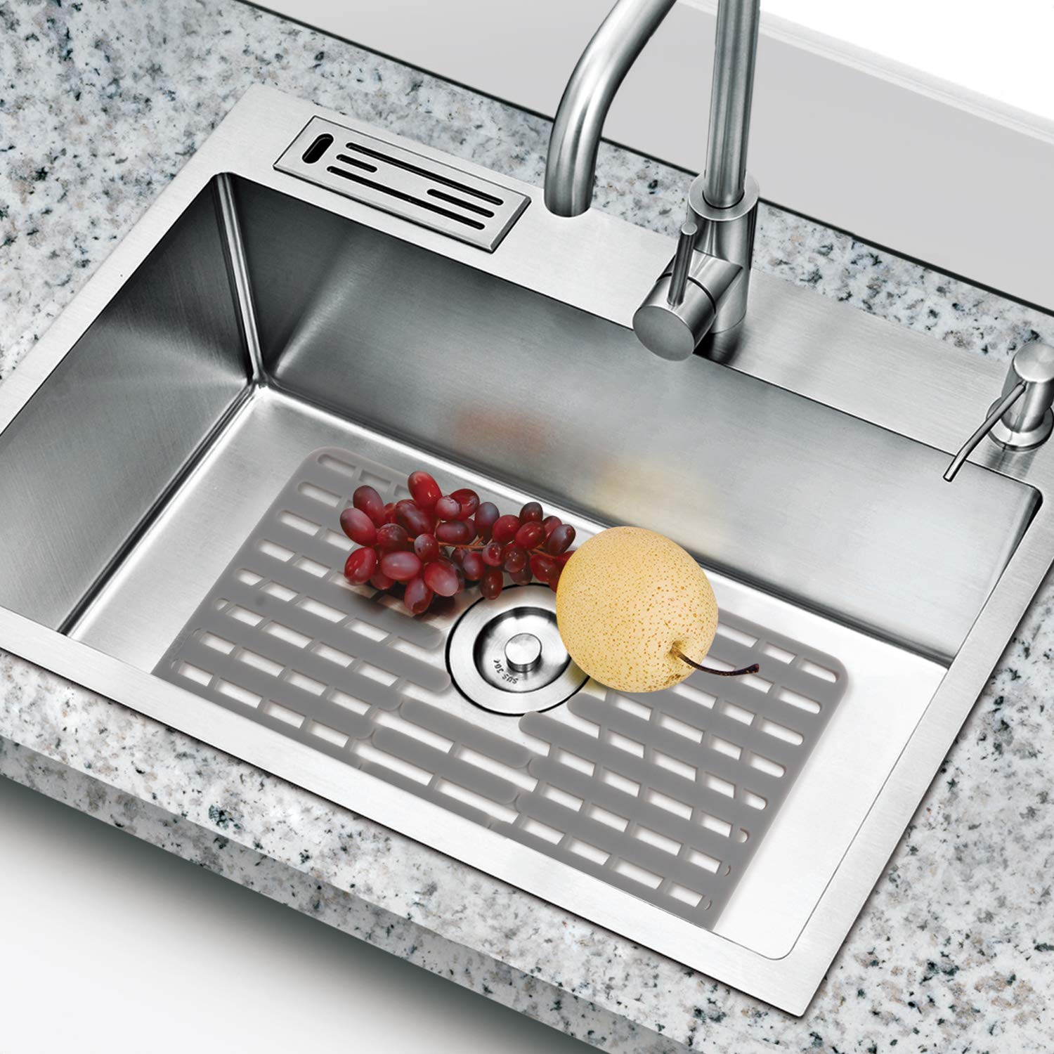 Nice Day 16x13 inch sink mat covers a large sink area.
