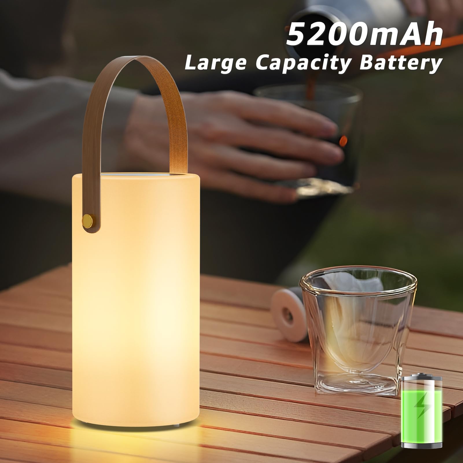 NiceBuy portable lantern with a built-in handle for camping.