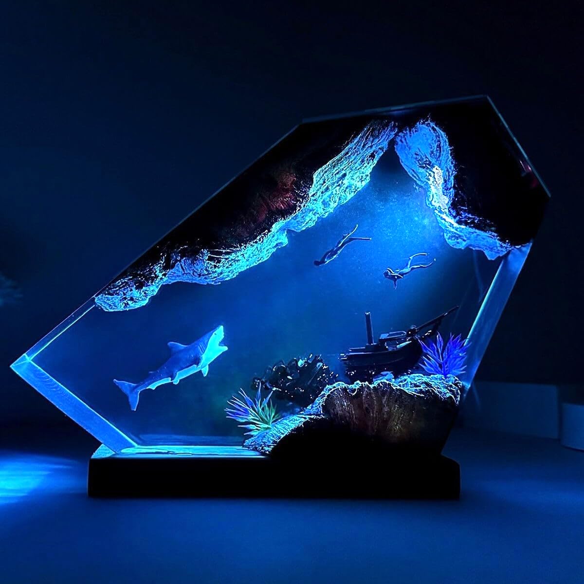 NICE HERA shark ocean resin lamp unique gift idea.