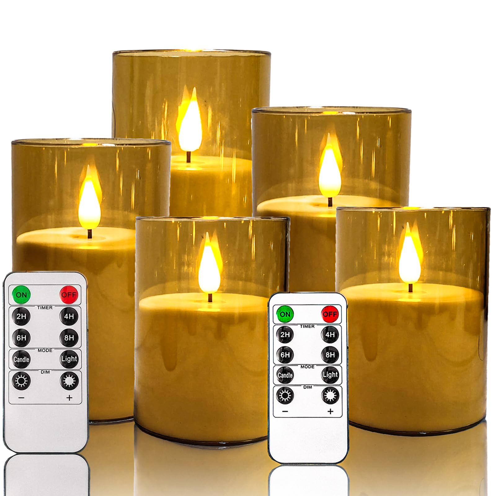 NICEME battery-powered candles with AA batteries for hours of glow.