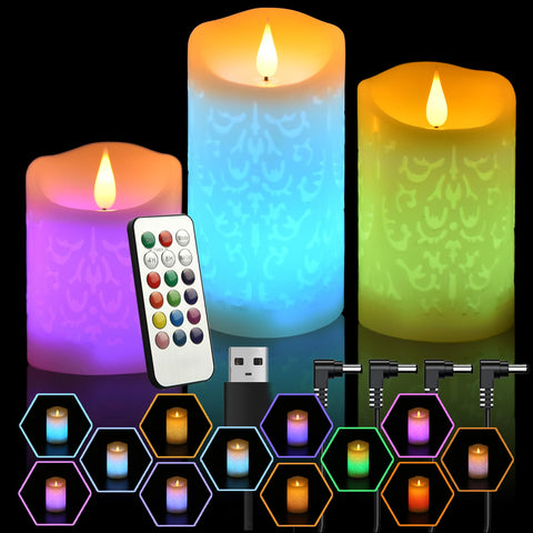 NICEME rechargeable color-changing candles with remote for easy ambient lighting
