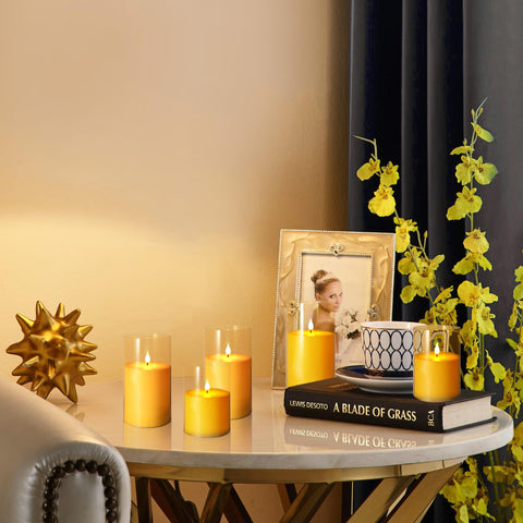 NICEME remote-controlled candle set highlighting safe holiday ambience without wax mess.