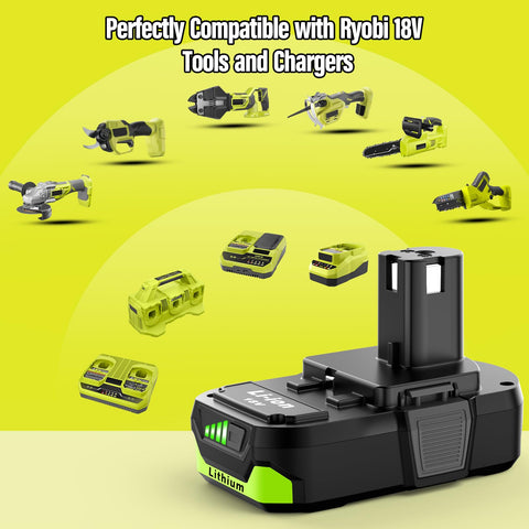 Nicetoro Ryobi 18V battery pack side view highlighting compact design