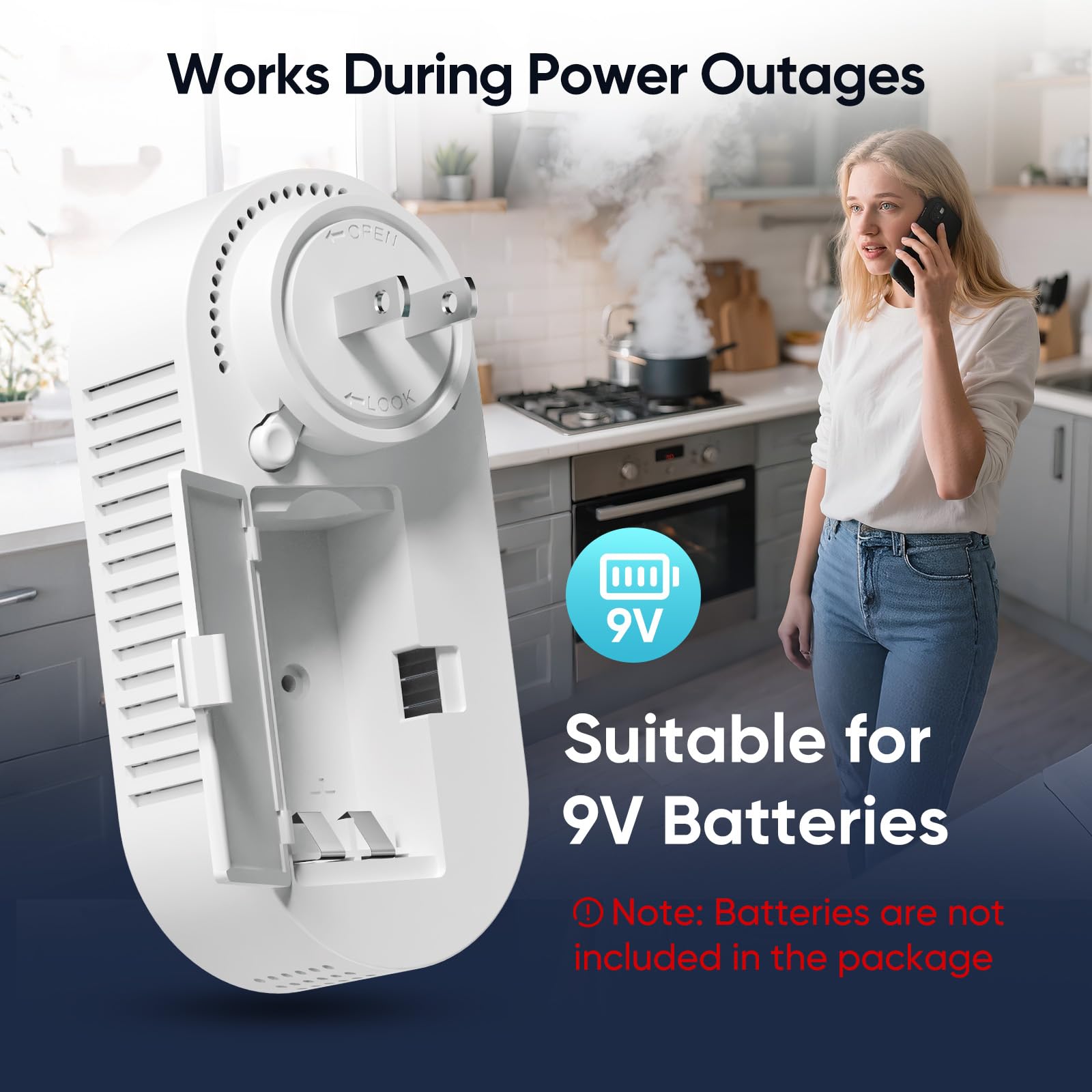 NICGOL detector with 9V battery compartment ready during power loss