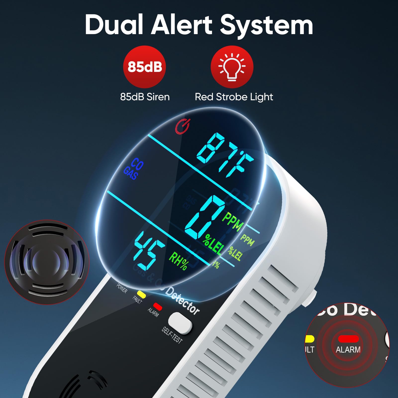NICGOL bright LCD reads gas levels clearly for safer day-to-day monitoring