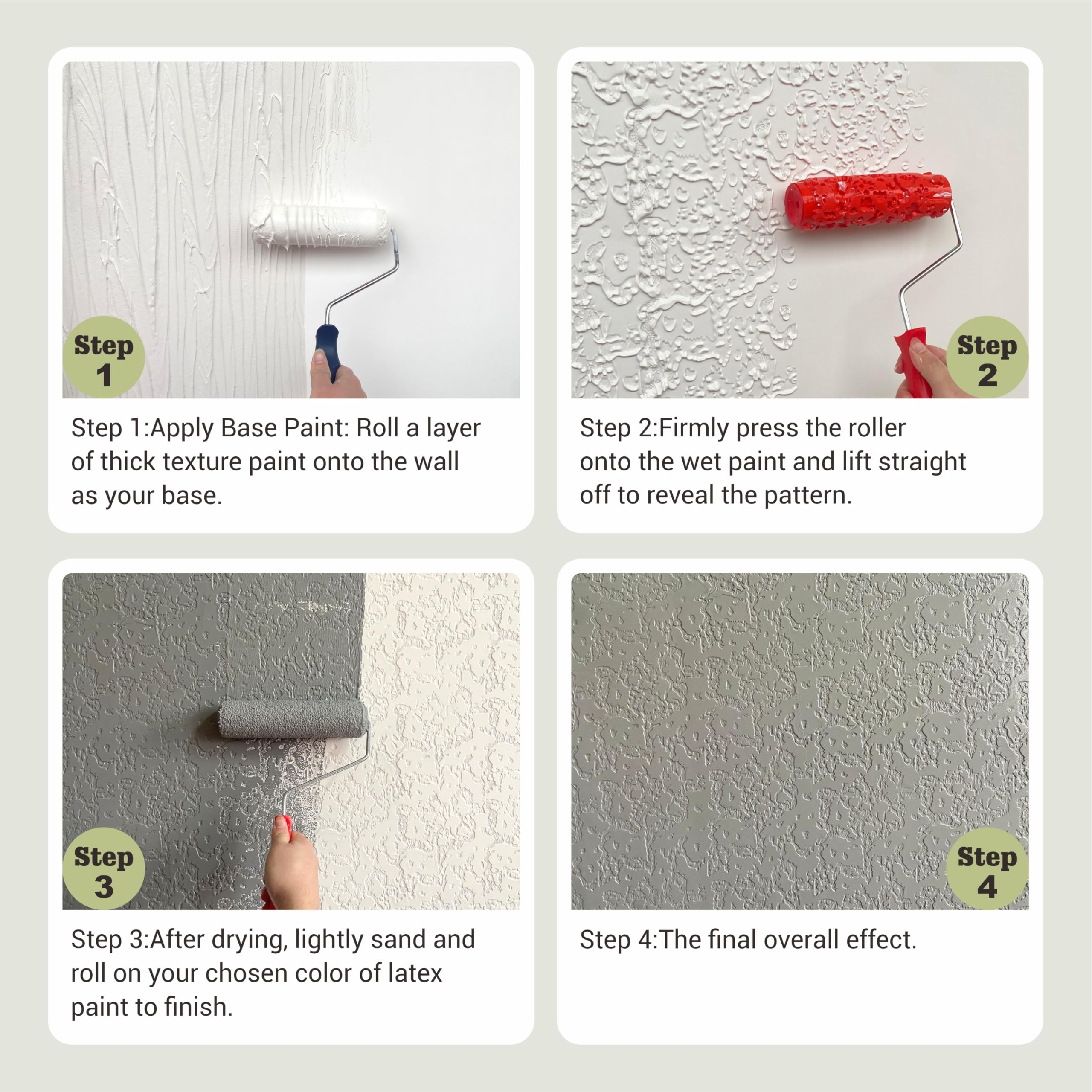 Nichiyo rubber texture roller delivers durable performance for plaster, chalk paints, and glazes.