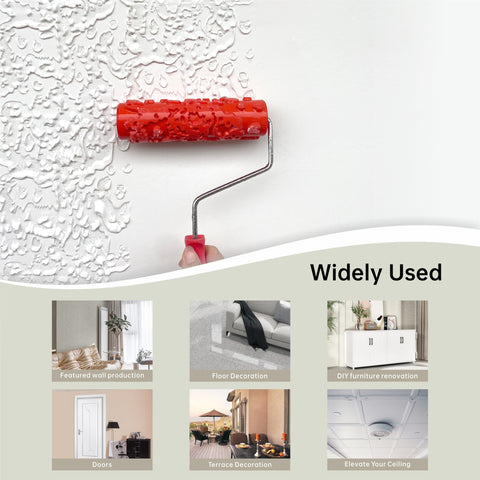 Nichiyo 7-inch roller creates unique textures across walls, furniture, and decks.
