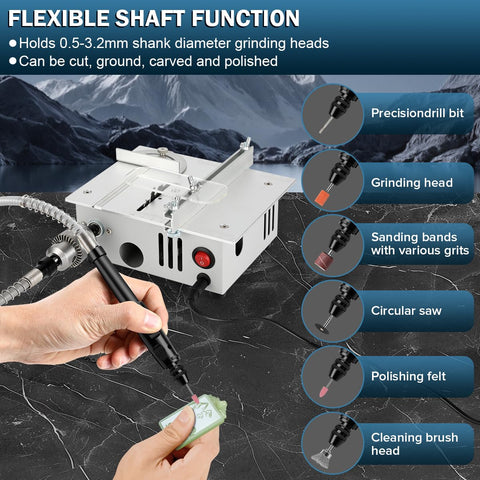 Nicklaua Mini Table Saw four-blade set ready for various materials