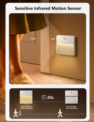 NICKLUC auto-off motion sensor activates on movement to save energy.