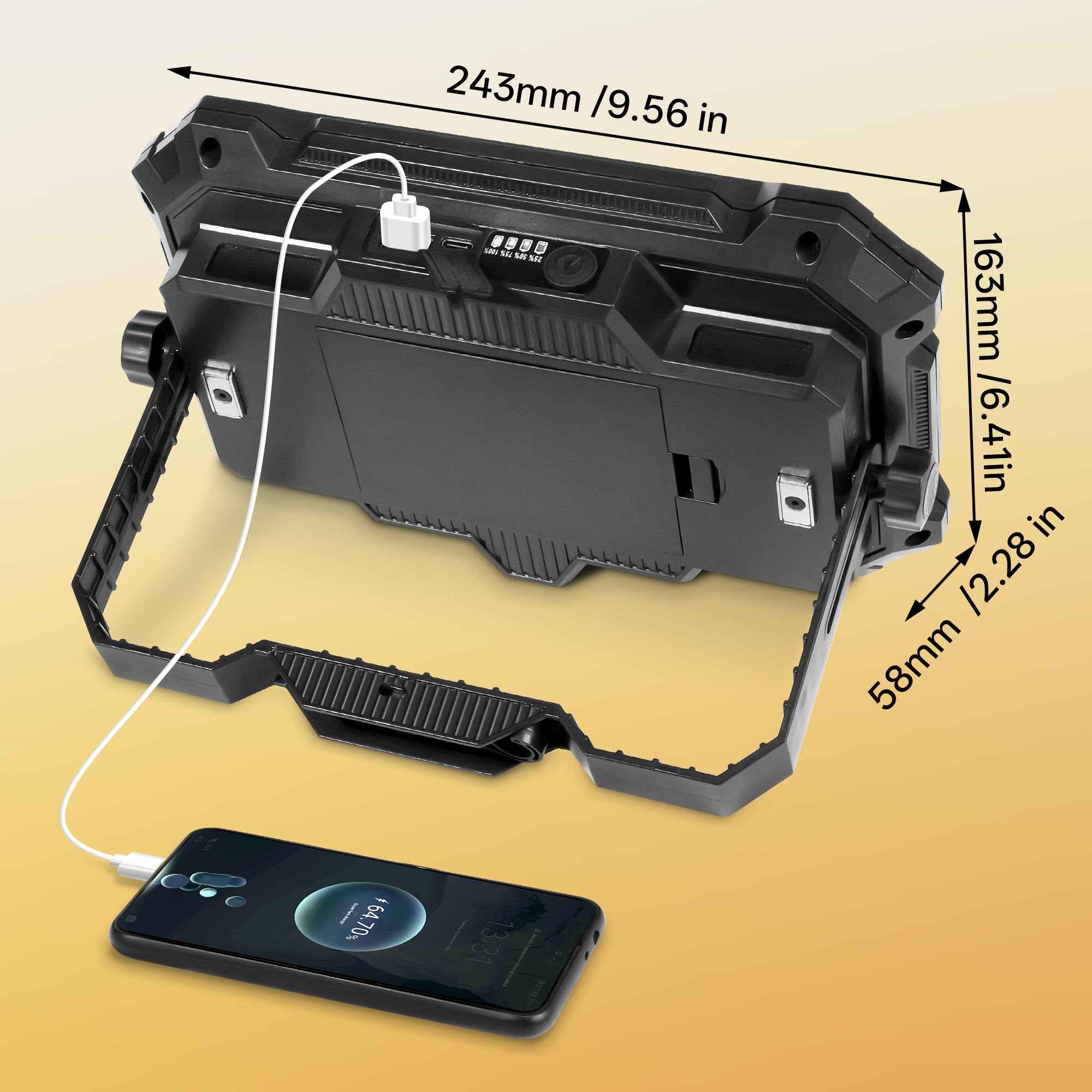 NICKLUC LED work light rugged IP65 protection against rain and dust
