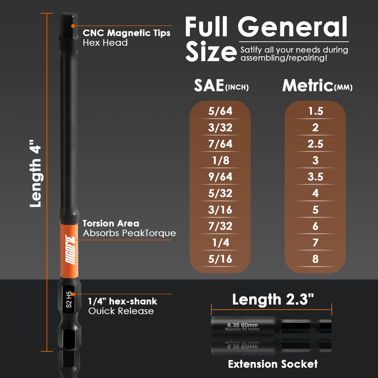 Nicofie S2-grade material and CNC tips for strength.