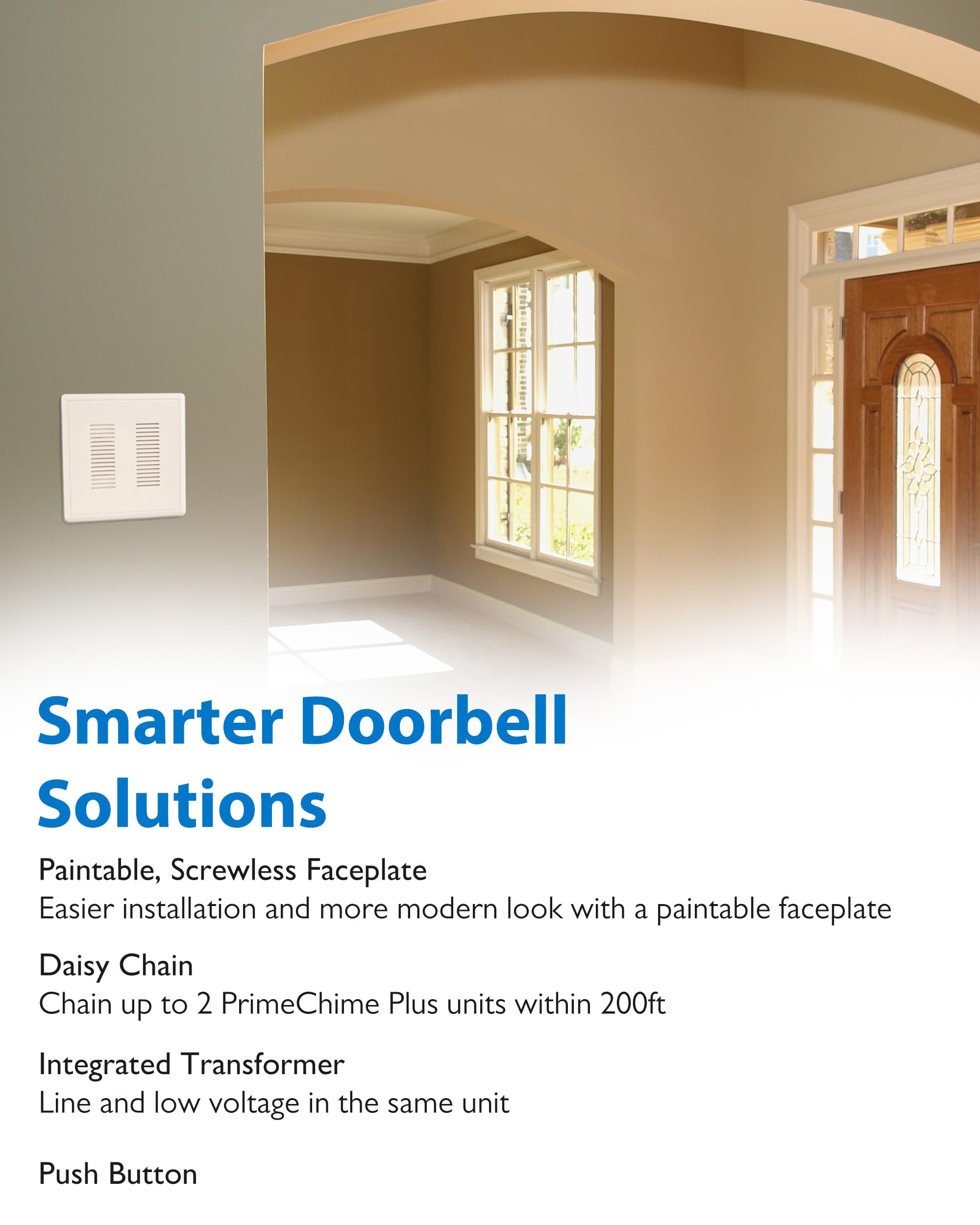 Nicor PrimeChime Plus 2 Deco black button adds modern flair to entry