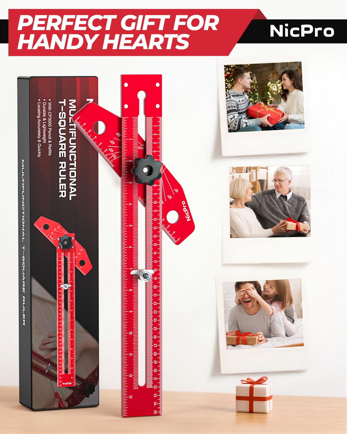 Nicpro ruler complements joints and straight-line layouts in wood projects.