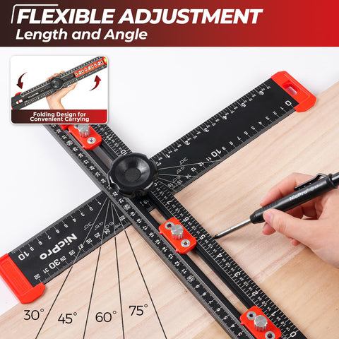 Nicpro CP1000 carpenter pencil included for bold, clear marks on wood and metal.