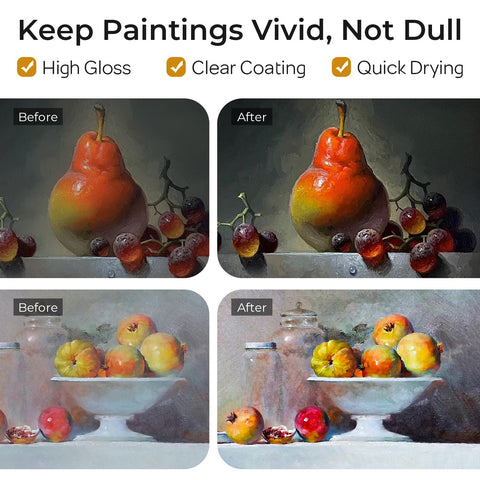 Nicpro varnish dries to a clear, flexible gloss that enhances color depth.