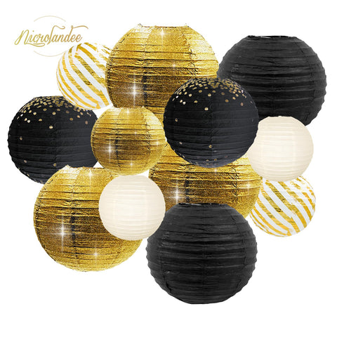 Nicrolandee 10-inch lanterns add contrast and warm glow