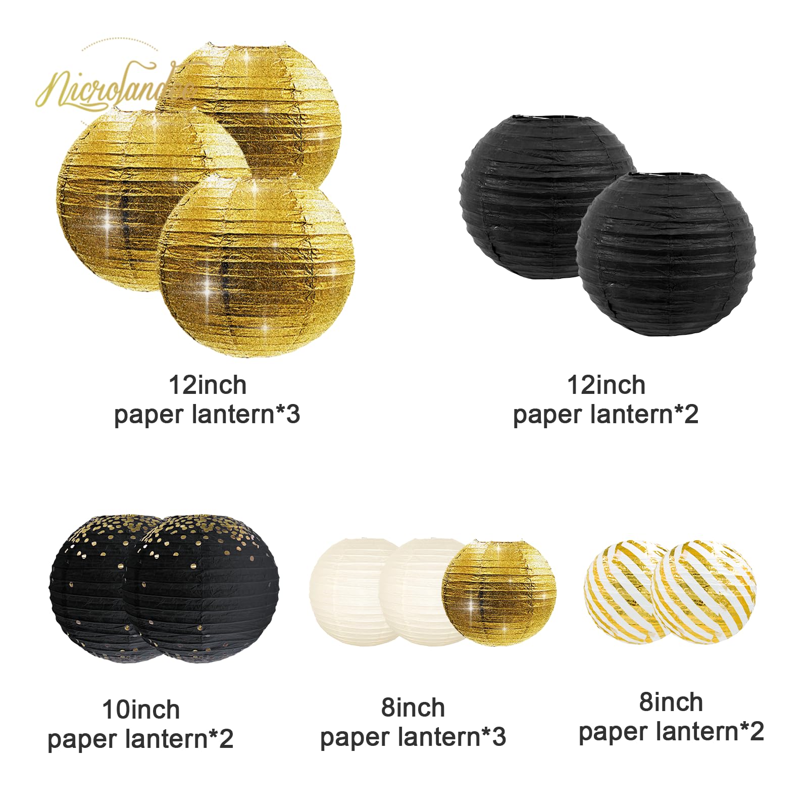 Nicrolandee 8-inch lanterns perfect for ceiling or table decor