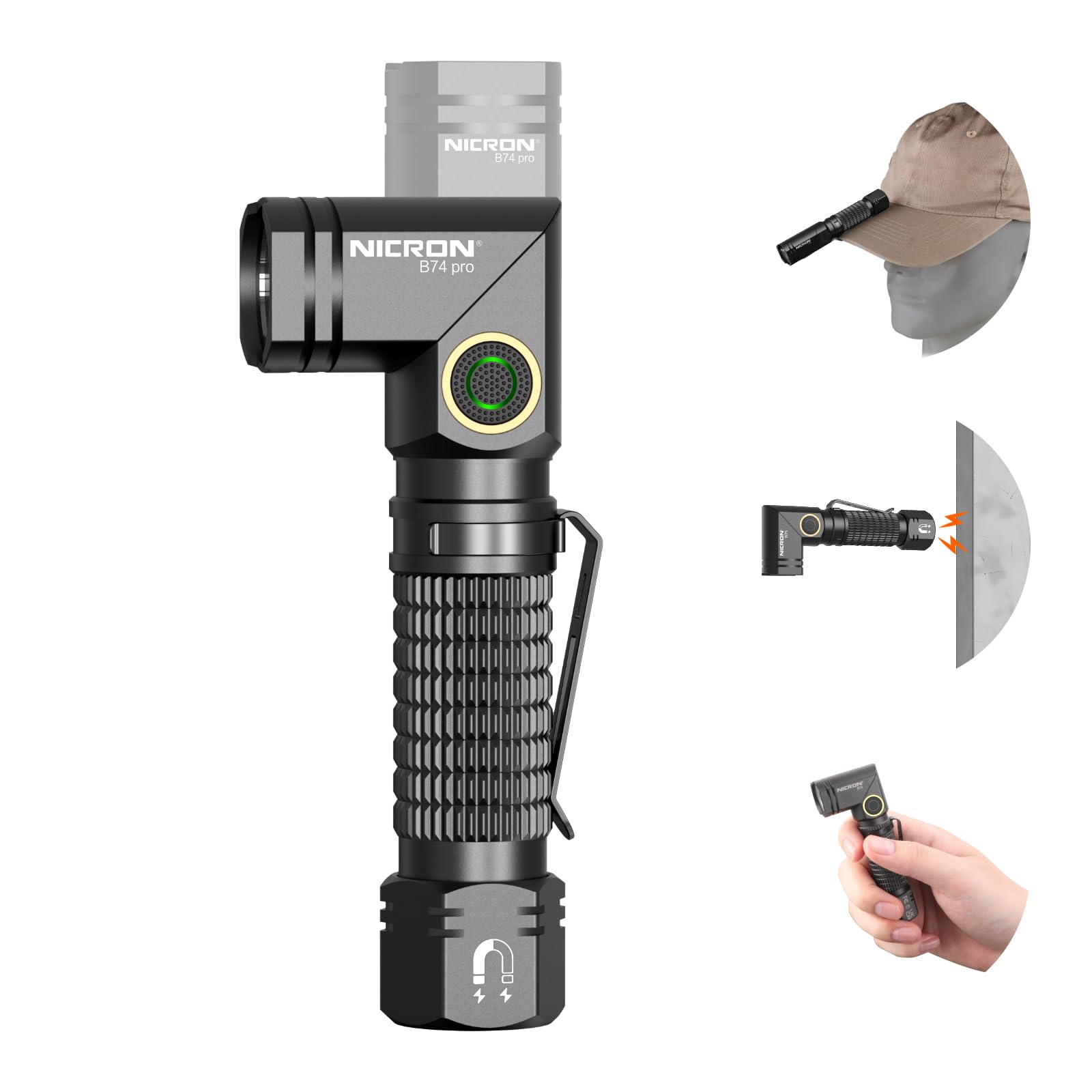 NICRON B74pro right-angle head light for hands-free illumination on outdoor tasks.