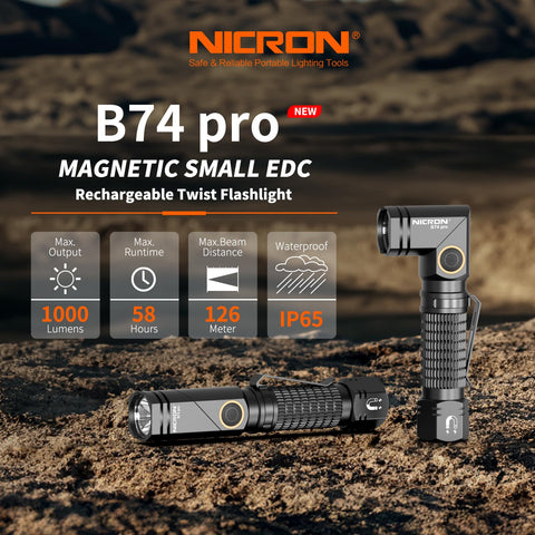 NICRON B74pro with magnetic base for secure hands-free work in workshops.