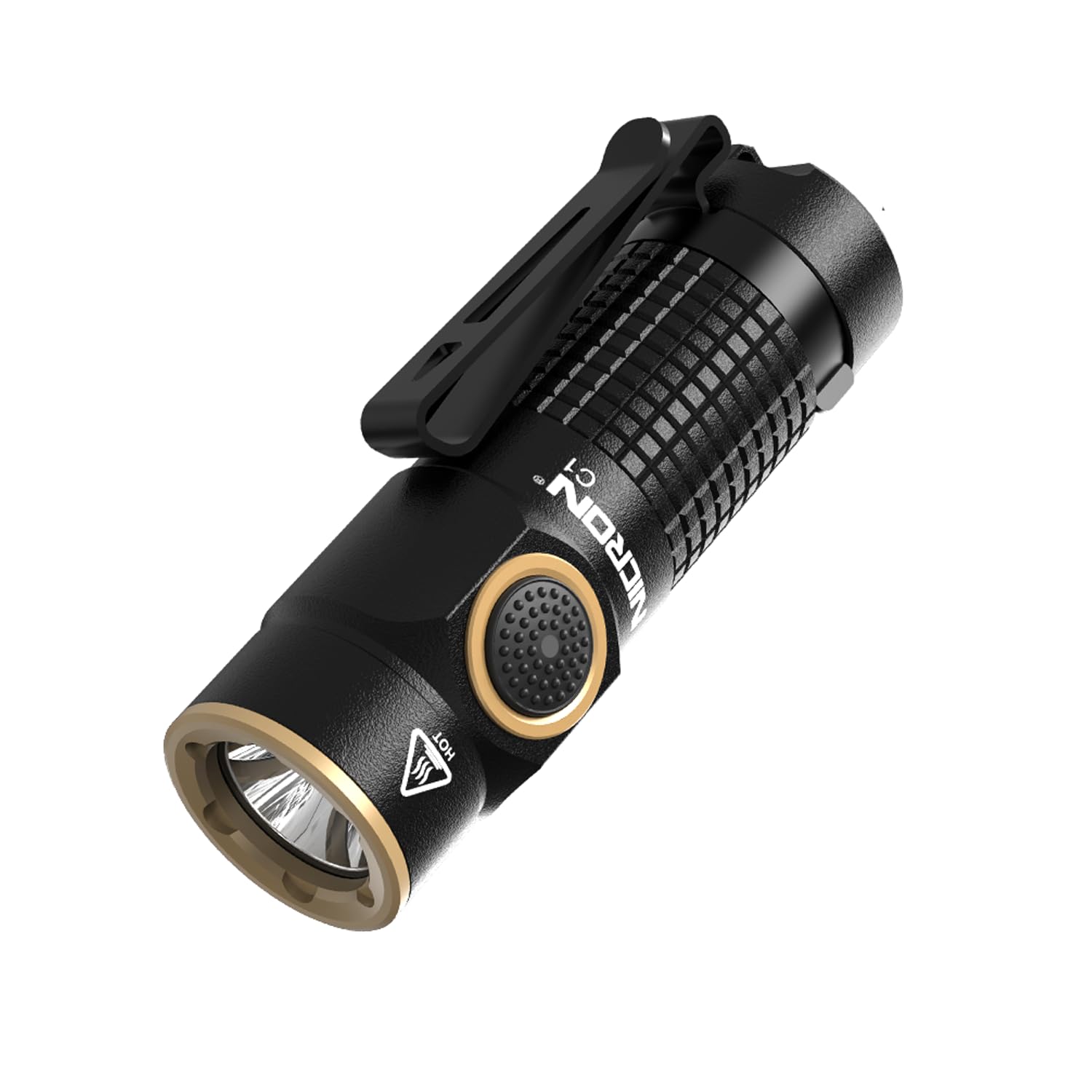 NICRON C1 mini flashlight on keychain for easy carry and quick lighting.