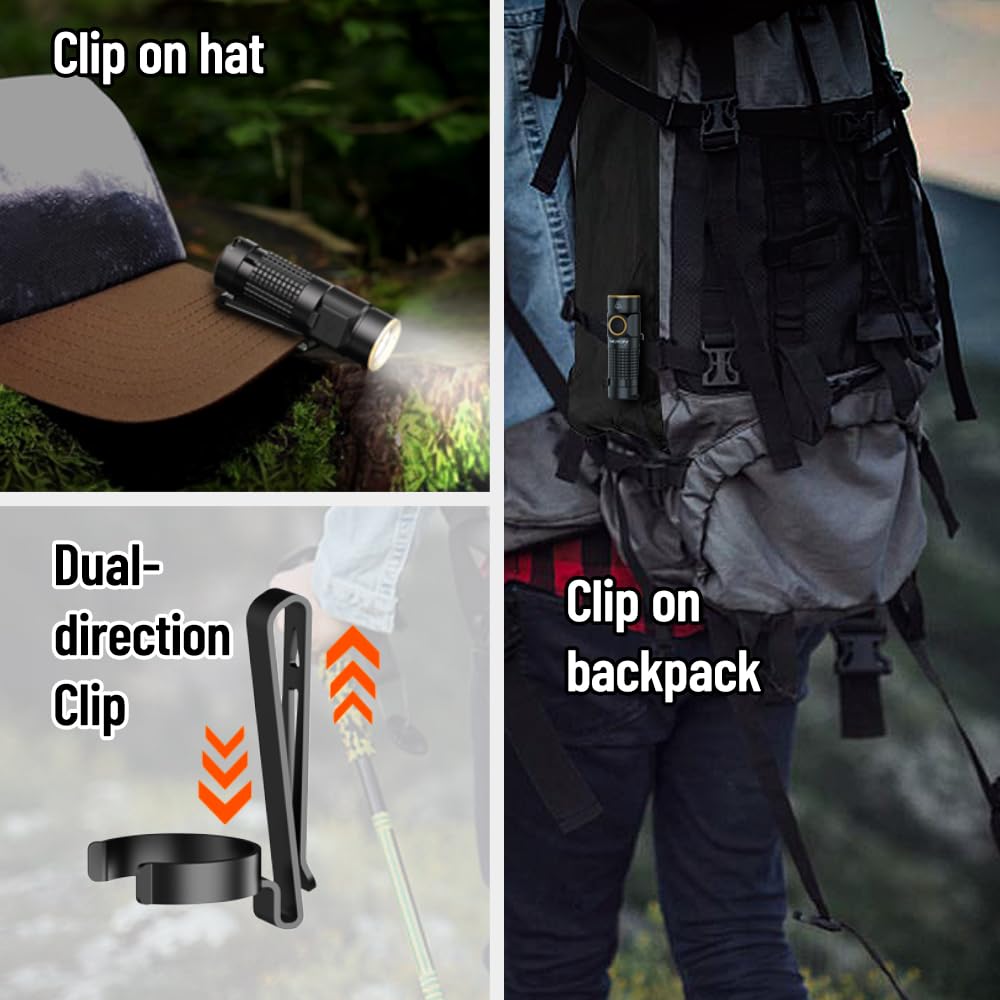 SOS mode provides emergency signaling with a bright, attention-getting flash.
